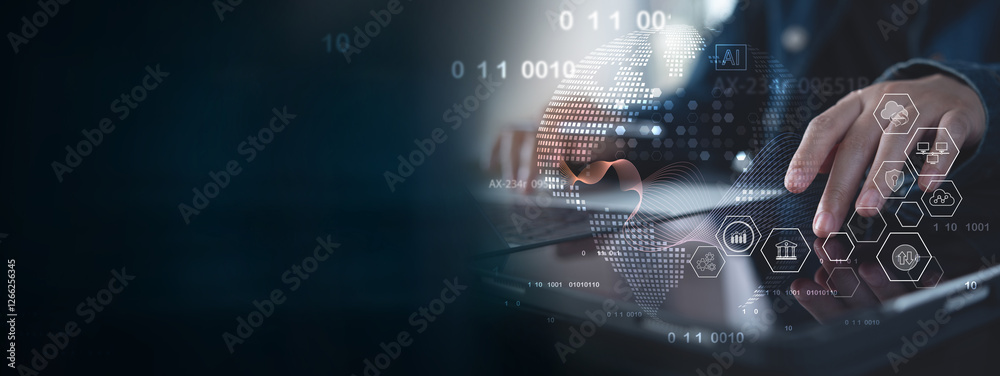 Data science and engineering, digital technology, futuristic tech ...