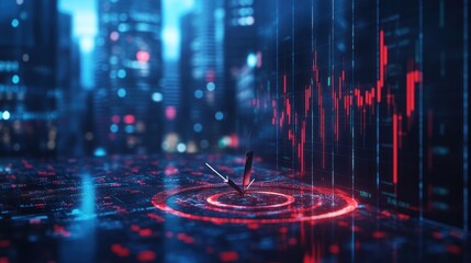 Poster - Cityscape Stock Market Data Analysis Decline