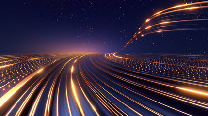 Aufkleber - abstract light trails create dynamic sense of motion in starry night sky, evoking feelings of speed 