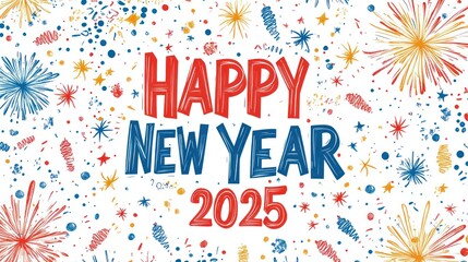 Wall Mural - Festive 2025 New Year greeting card design