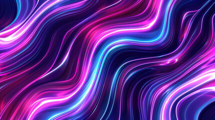 Aufkleber - vibrant abstract waves in pink, blue, and purple colors create dynamic visual effect. flowing lines 