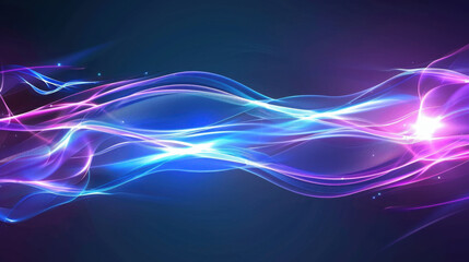 Aufkleber - colorful abstract light waves in blue and pink tones, creating dynamic and vibrant background. flowi