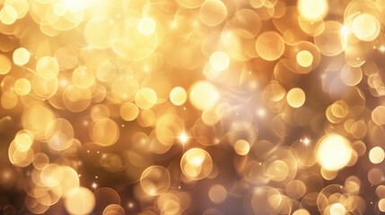 Poster - golden bokeh background with soft, glowing lights creating warm atmosphere. perfect for festive occa