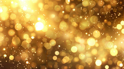 Poster - golden bokeh background with shimmering lights creating festive atmosphere. perfect for celebrations