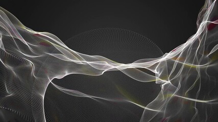 Wall Mural - Fantastic video animation with particle wave object in slow motion, 4096x2304 loop 4K