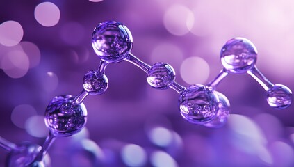 Aufkleber - Purple Molecular Structure in Abstract Background