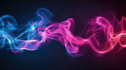Aufkleber - colorful smoke waves in blue and pink create dynamic abstract background, evoking sense of movement 