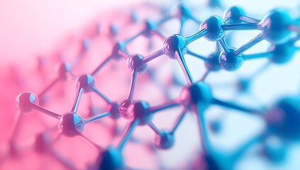 Poster - Abstract Molecular Structure in Pastel Colors