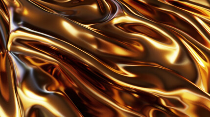 Poster - shiny golden fabric with smooth, flowing texture and rich colors. luxurious appearance creates sense
