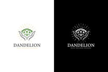 Wall Mural - dandelion plant illustration logo design vector