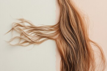 Fototapete - Comparison of healthy hair strands versus brittle damaged hair highlighting texture differences and potential care solutions. Generative AI
