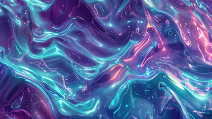 Poster - vibrant abstract background featuring flowing waves of iridescent colors, blending shades of purple,