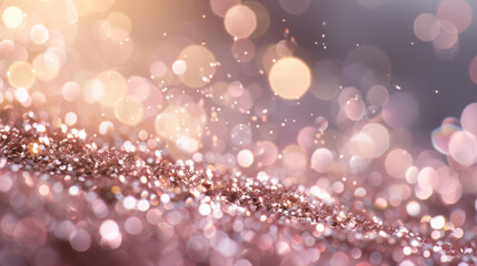 Poster - beautiful abstract background featuring shimmering glitter and bokeh lights, creating dreamy and festive atmosphere. Perfect for celebrations and artistic projects