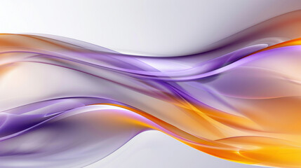 Poster - Smooth flowing waves in purple and orange hues create vibrant abstract background. design evokes sense of movement and energy, perfect for modern aesthetics