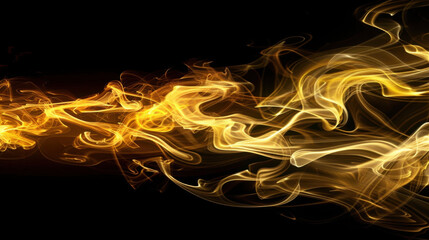 Poster - golden flames dance gracefully against dark background, creating mesmerizing visual effect. flowing 