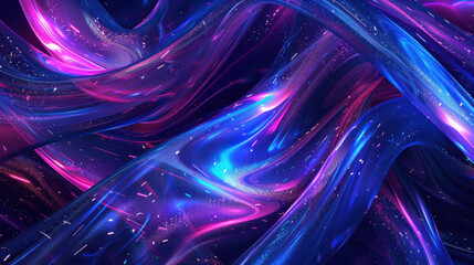 Aufkleber - colorful abstract waves with vibrant blue and pink hues, creating dynamic and energetic visual effec