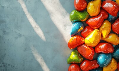 Poster - Colorful abstract shapes on a wall. AI.