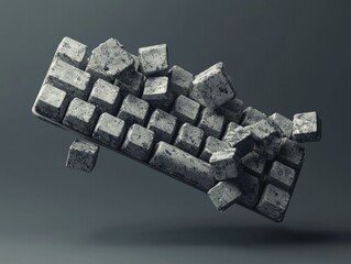 Poster - Abstract computer keyboard. AI.
