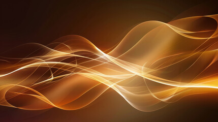 Poster - abstract golden waves create dynamic and fluid background, evoking sense of movement and energy. smo