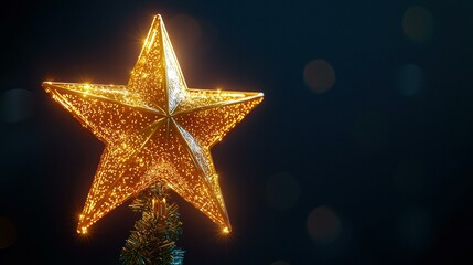 Poster - golden christmas star. ai.