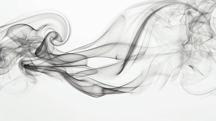 Poster - smooth black smoke swirls gracefully against light background, creating abstract and ethereal effect
