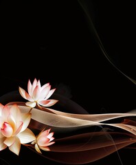 Poster - Greeting card with enough space for text shows off a soft floral aesthetic.