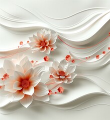 Poster - Greeting card with enough space for text shows off a soft floral aesthetic.