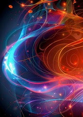 Poster - Abstract background with waves, design template for digital printing, creating a retro aesthetic.