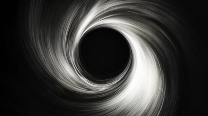 Poster - Abstract Black Hole Vortex: A Monochromatic Digital Art