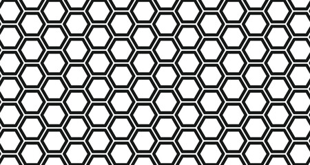 Pattern of repeating hexagons, hexagon honeycomb line motif background