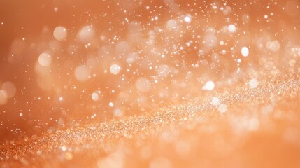 Wall Mural - Abstract orange bokeh background with glittering particles and soft light.