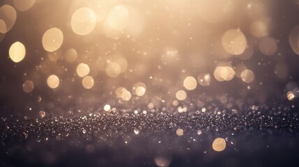 Wall Mural - Abstract gold and brown glitter bokeh background.