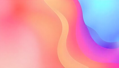 Fototapete - Abstract Pastel Wave Background Pink Orange Purple and Blue Fluid Gradient Design