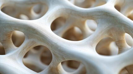 Poster - A close-up view of intricate, porous material showcasing its unique texture and pattern, resembling natural structures found in nature.