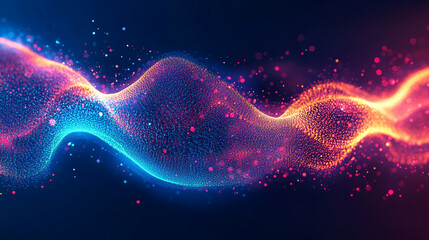 blue background with light, sound waves and neon. vector illustration design for digital healthcare 