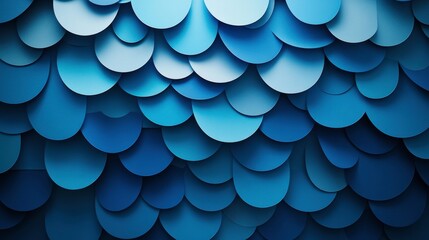Poster - A textured pattern of overlapping blue circles creates a visually appealing wave-like design, emphasizing depth and dimension.