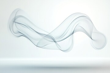 Poster - abstract representation of flowing smoke waves gracefully intertwining in a minimalist white space, 