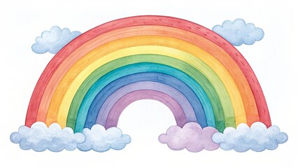 Poster - A rainbow with clouds in the background