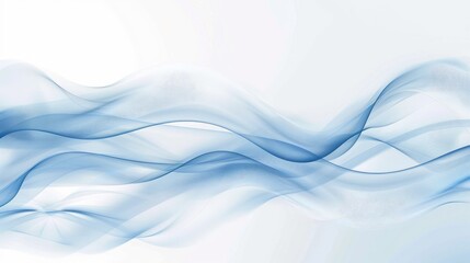 Leinwandbilder - abstract background with blue and white wavy shapes on a white background in a soft light with blurred edges