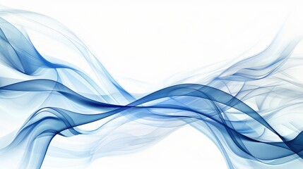 Leinwandbilder - abstract background with blue and white wavy shapes on a white background in a soft light with blurred edges