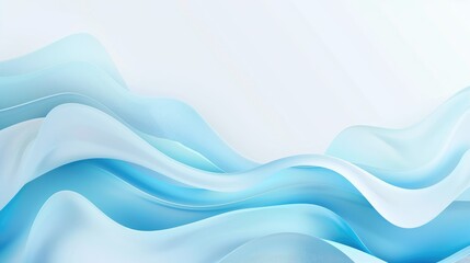 Leinwandbilder - abstract background with blue and white wavy shapes on a white background in a soft light with blurred edges
