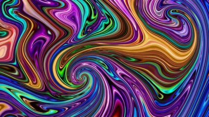 Poster - Colorful abstract swirling pattern, vibrant digital art design. Creative and psychedelic concept