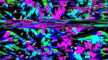 Aufkleber - abstract vibrant glitch art pattern with colorful geometric shapes, digital technology and art concept
