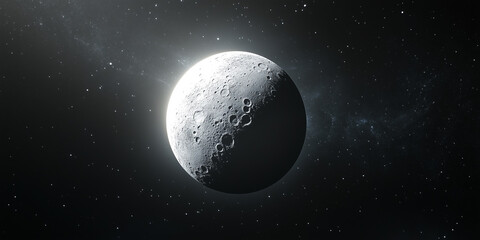 A moon seen from the space