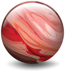 Wall Mural - Abstract Swirling Red Sphere Illustration