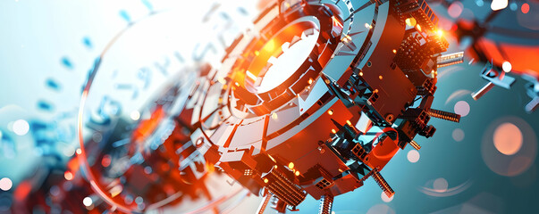 Poster - Futuristic abstract technology design showcasing intricate mechanical elements
