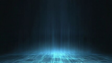 Aufkleber - Abstract Technology Background with Glowing Blue Lines and Dark Ambiance