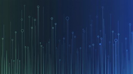 Poster - Abstract Technology Background with Glowing Lines and Circles on Dark Blue