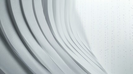 Poster - Abstract White Architectural Structure with Curved Lines and Dotted Surface