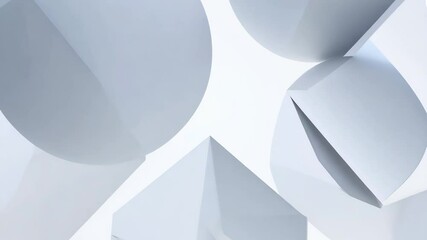 Poster - modern white corporate abstract background with animated gradient geometric shapes